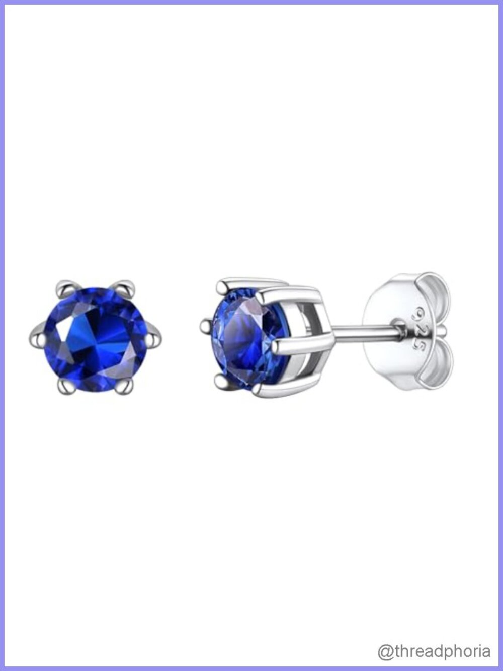 925 Sterling Silver Birthstone Stud Earrings for Women - Hypoallergenic Cubic